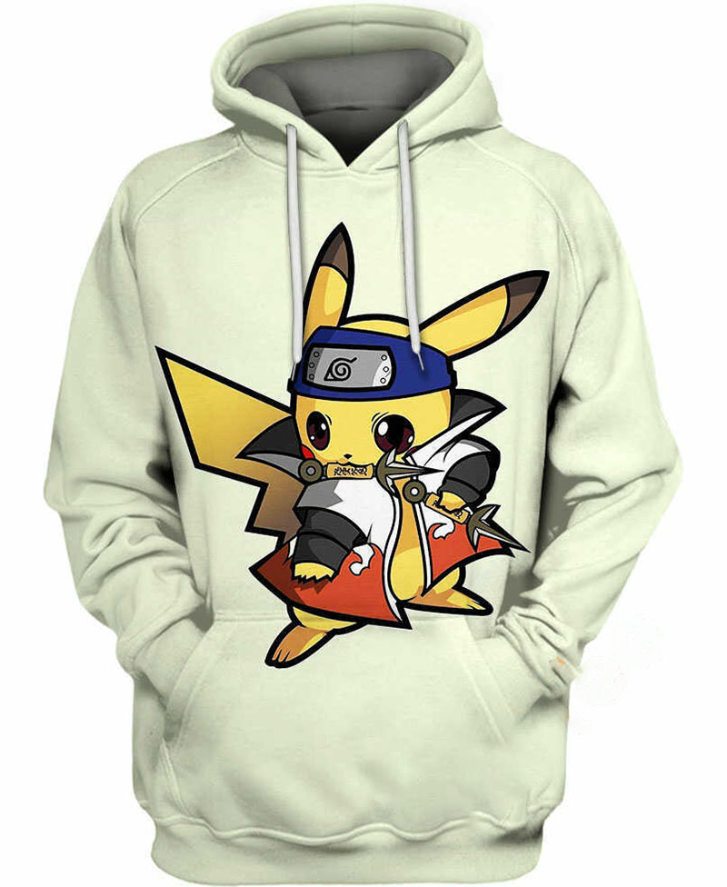 Naruto Pikachu Hoodie 3D