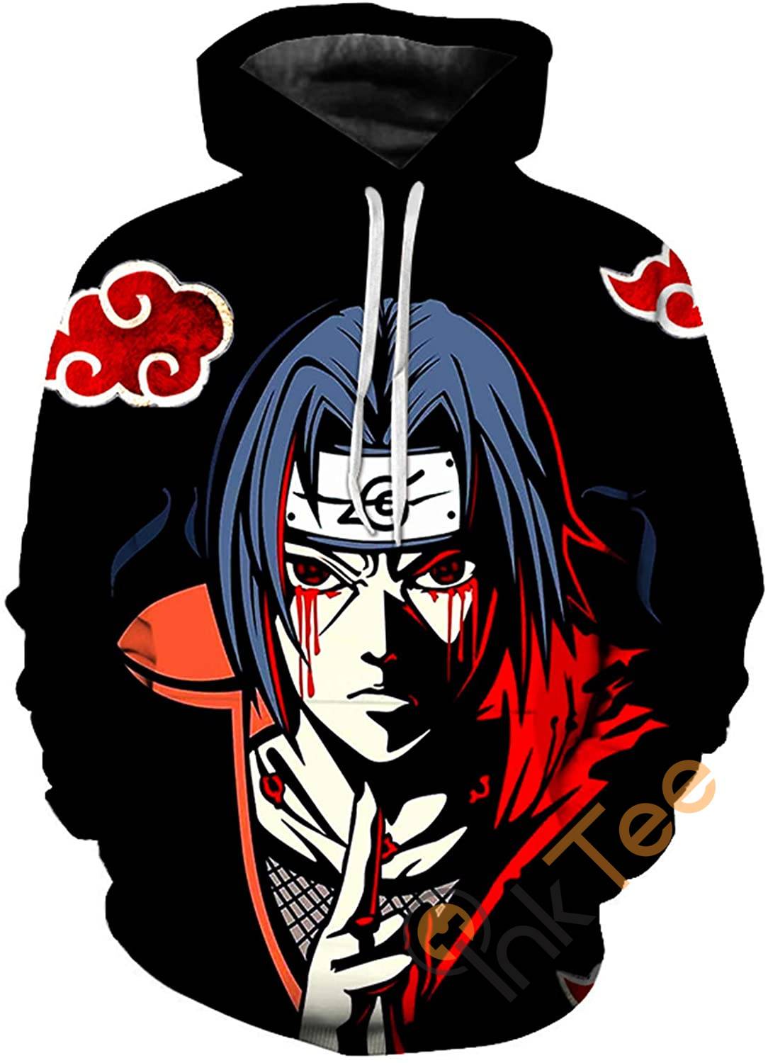 Naruto Print Pullover With Front Pocket Hoodie 3D