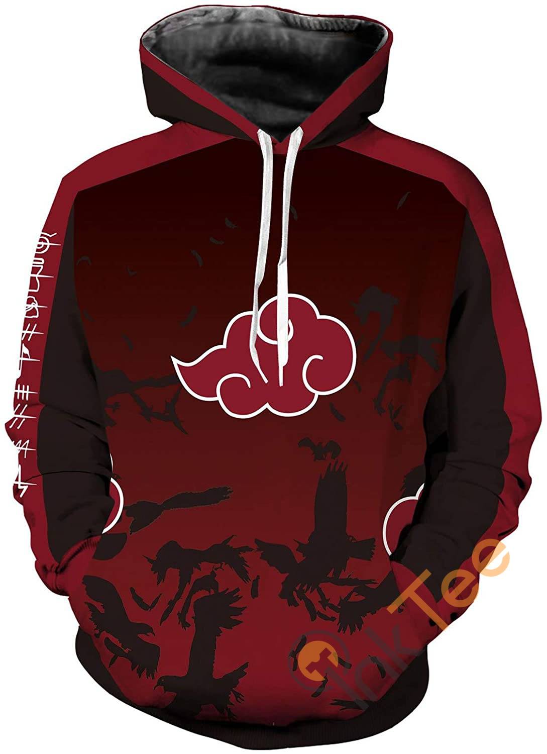 Naruto Print Pullover With Front Pocket Hoodie 3D