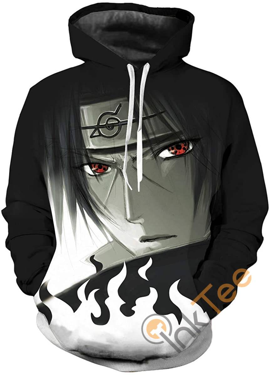 Naruto Print Pullover With Front Pocket Hoodie 3D