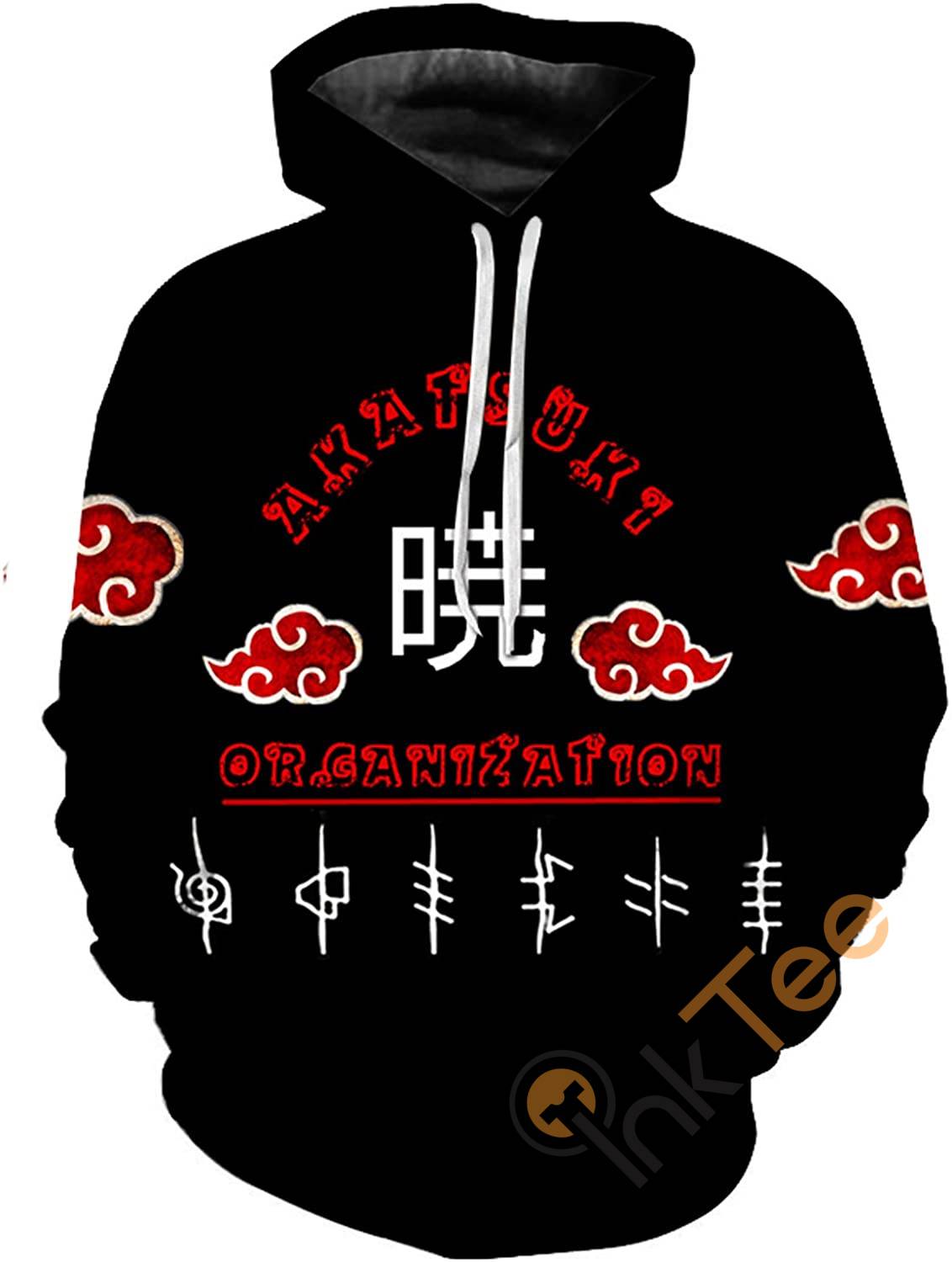 Naruto Print Pullover With Front Pocket Hoodie 3D