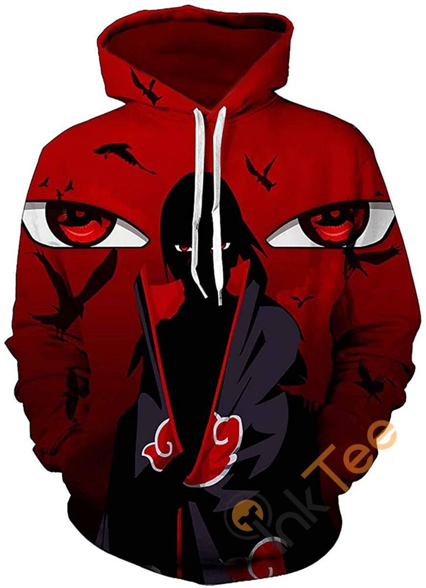Naruto Print Pullover With Front Pocket Hoodie 3D
