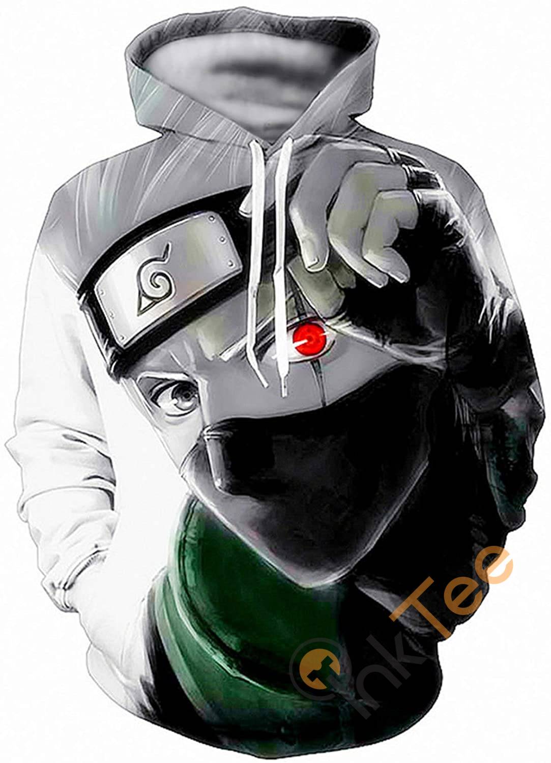 Naruto Print Pullover With Front Pocket Hoodie 3D