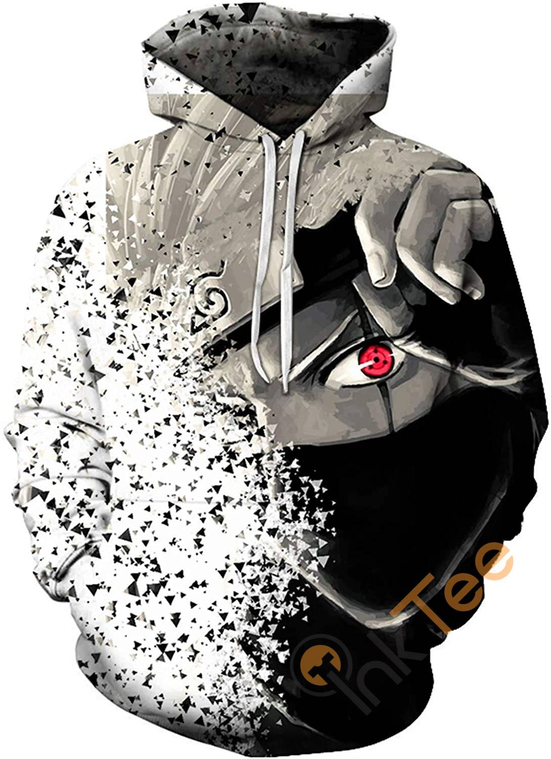 Naruto Print Pullover With Front Pocket Hoodie 3D