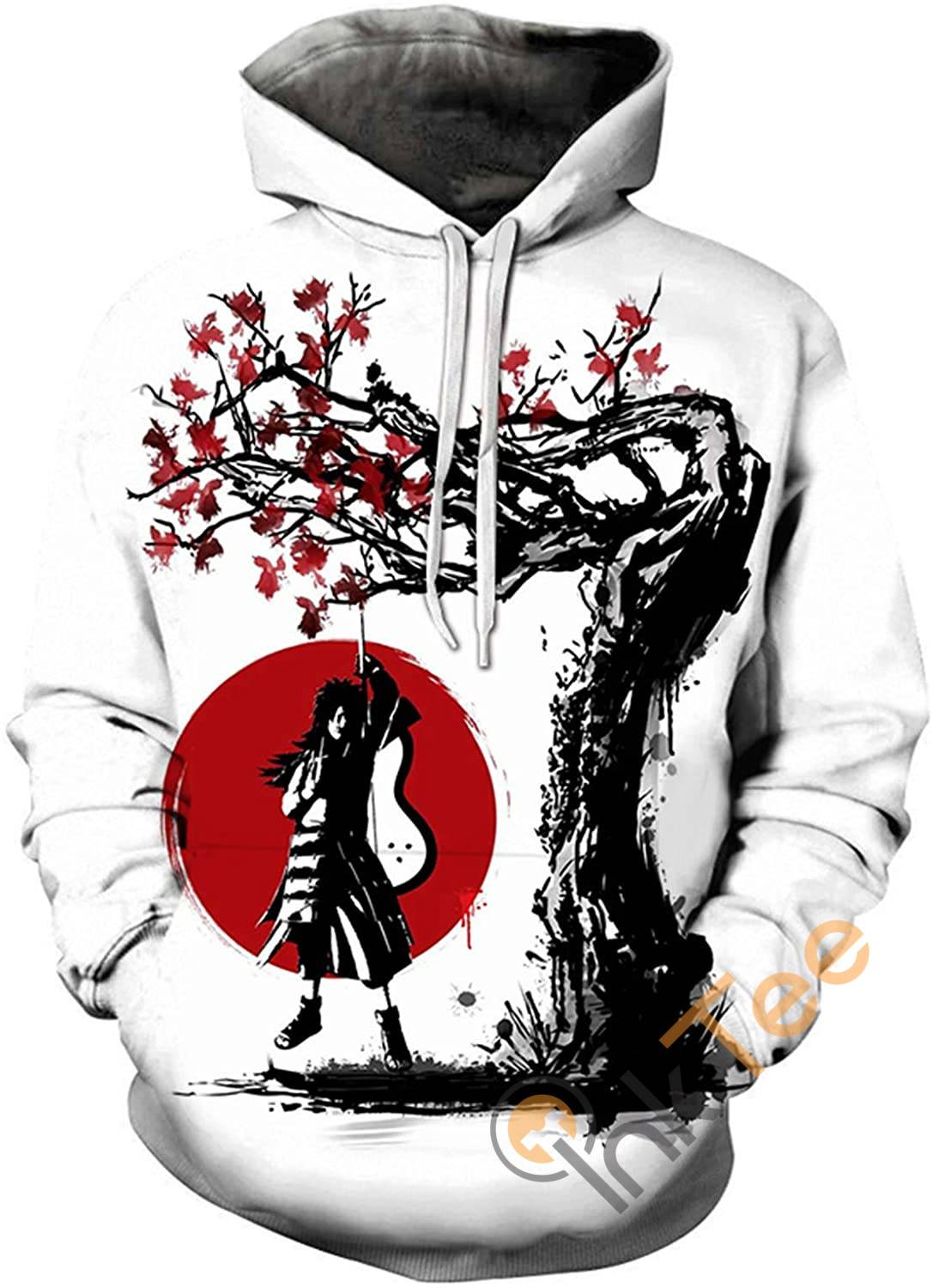 Naruto Print Pullover With Front Pocket Hoodie 3D