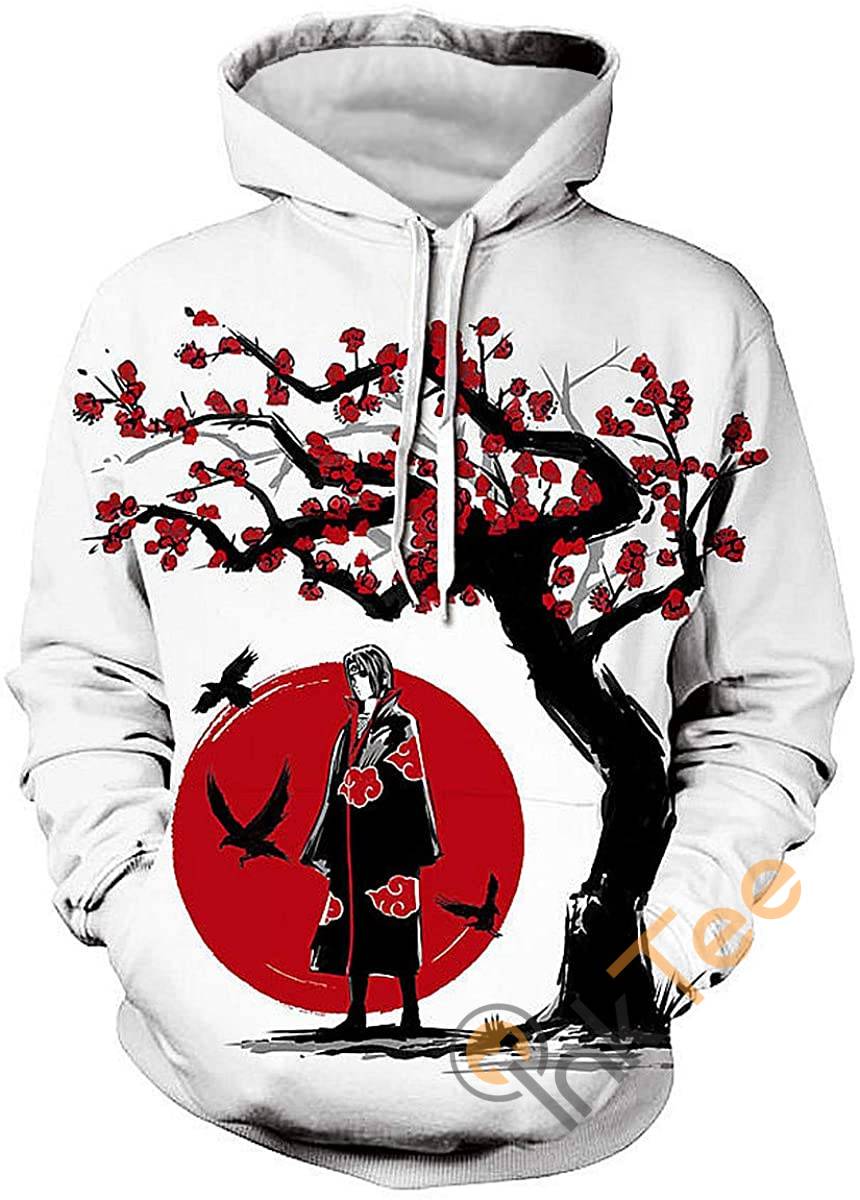 Naruto Print Pullover With Front Pocket Hoodie 3D