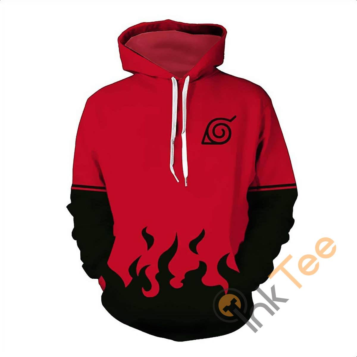 Naruto Print Pullover With Front Pocket Hoodie 3D
