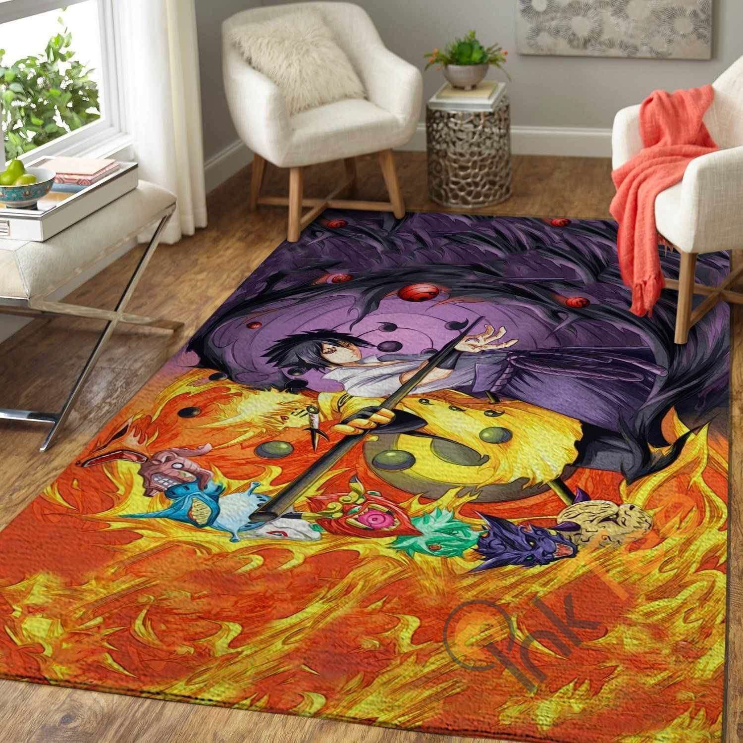 Naruto Vs Sasuke Area Rug