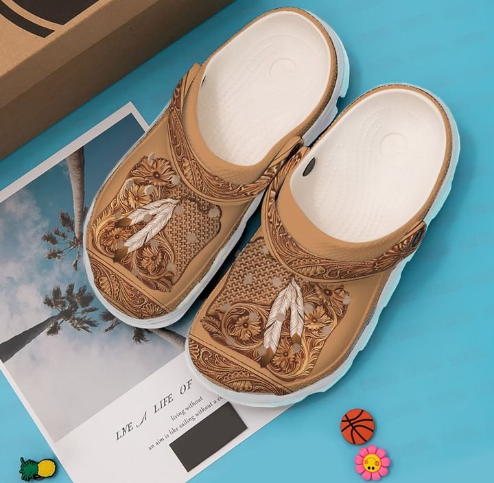 Native Feather Crocs Clog Shoes