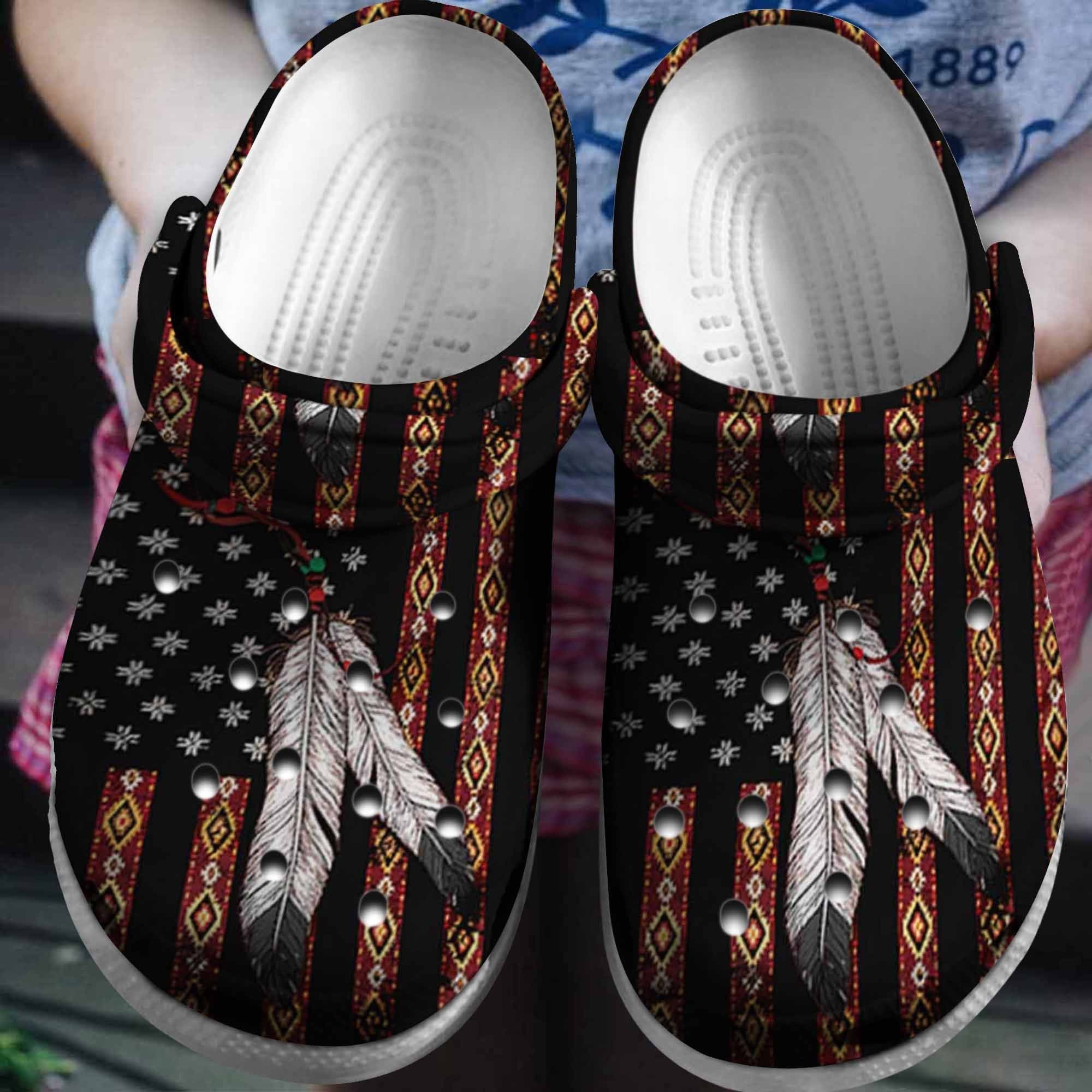 Native Pattern Crocs Clog Shoes