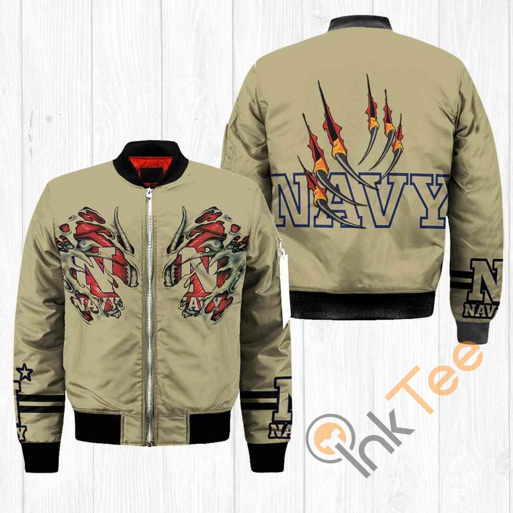 Navy Midshipmen NCAA Claws Apparel Best Christmas Gift For Fans Bomber Jacket