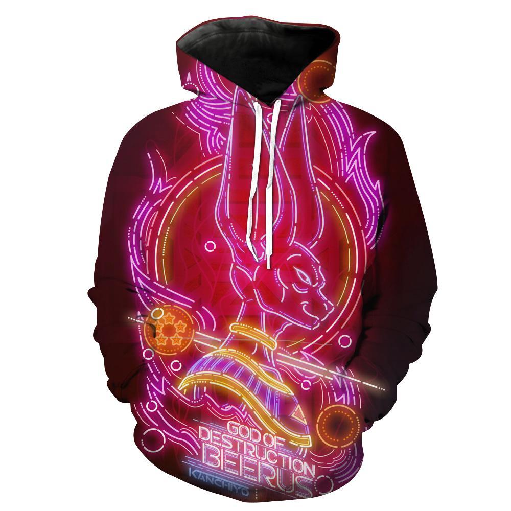 Neon Beerus Dragon Ball Super Neon Hoodie 3D