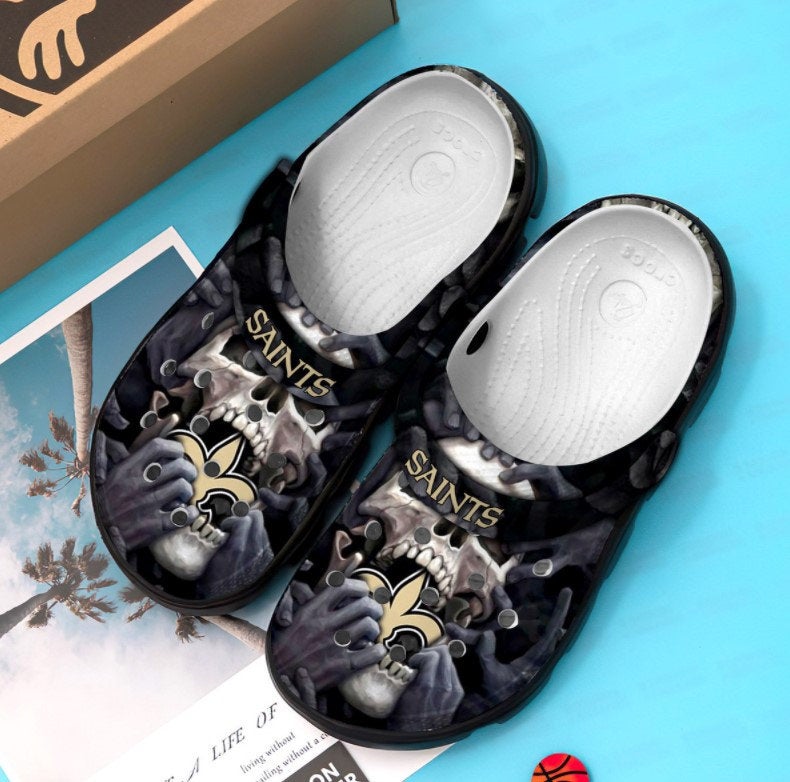 New Orleans Saints Skulll Crocband Nfl Skull Crocs Clog Shoes