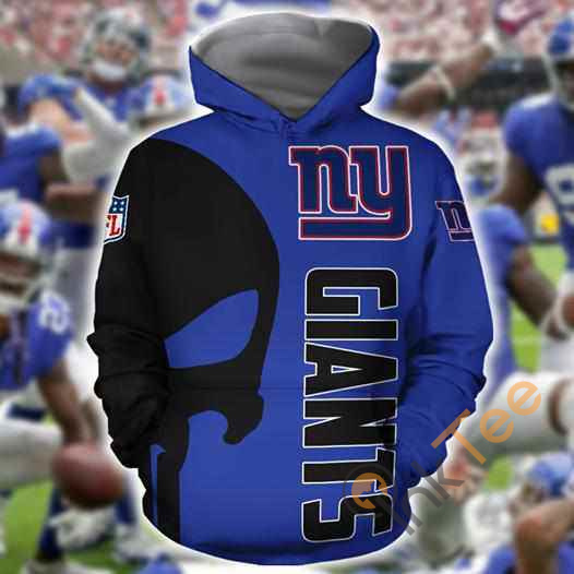 New York Giants Nfl Skull Hoodie 3d