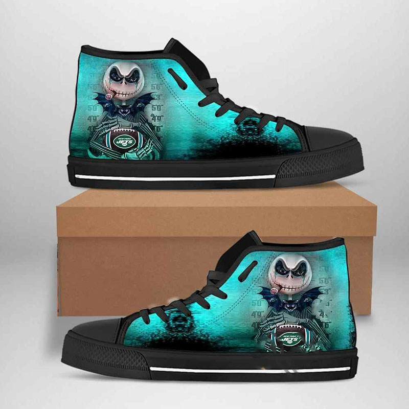New York Jets Nfl Football Jack Skellington High Top Shoes