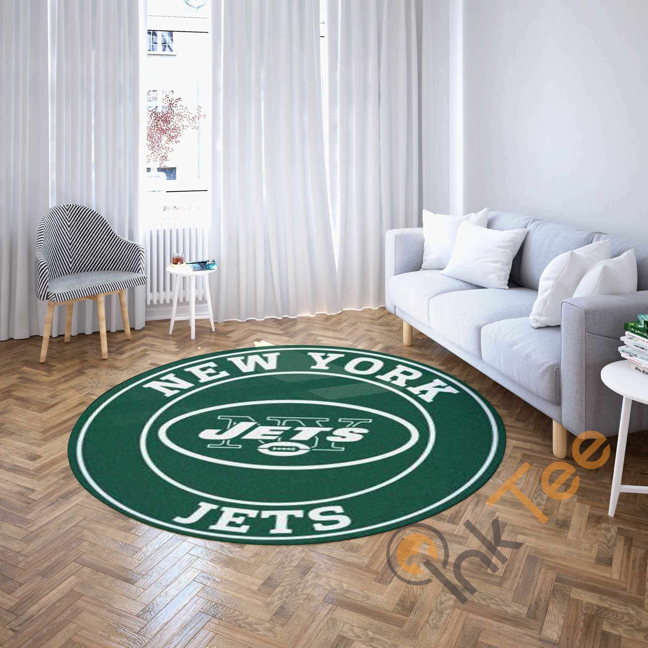 New York Jets Round Carpet Nfl Football Rug