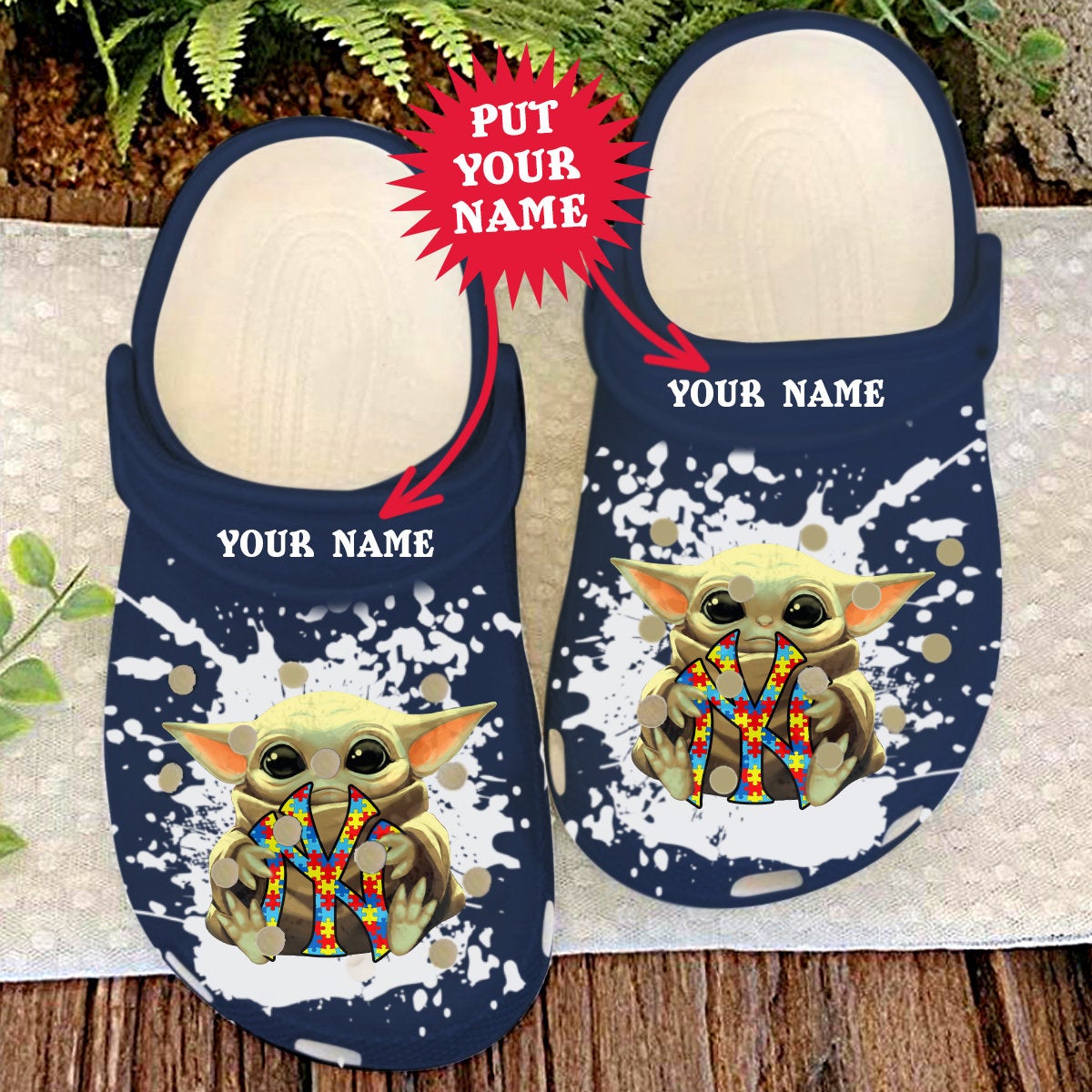 New York Yankees Personalisation Ny Baby Yoda Autism Crocs Clog Shoes