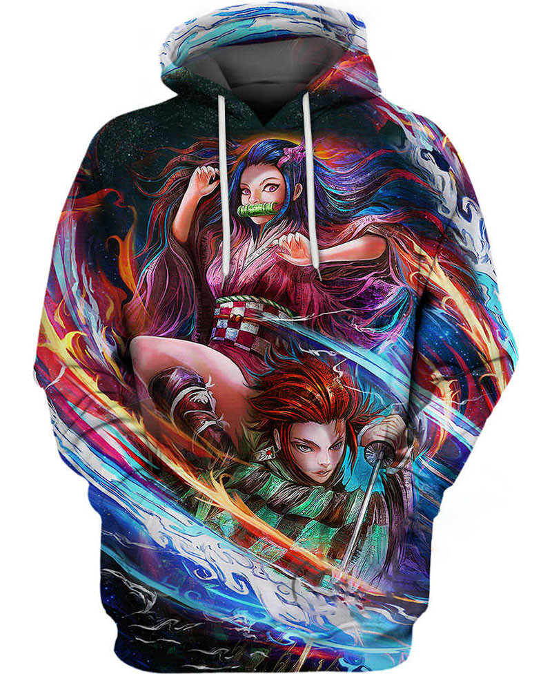 Nezuko And Tanjiro Hoodie 3D