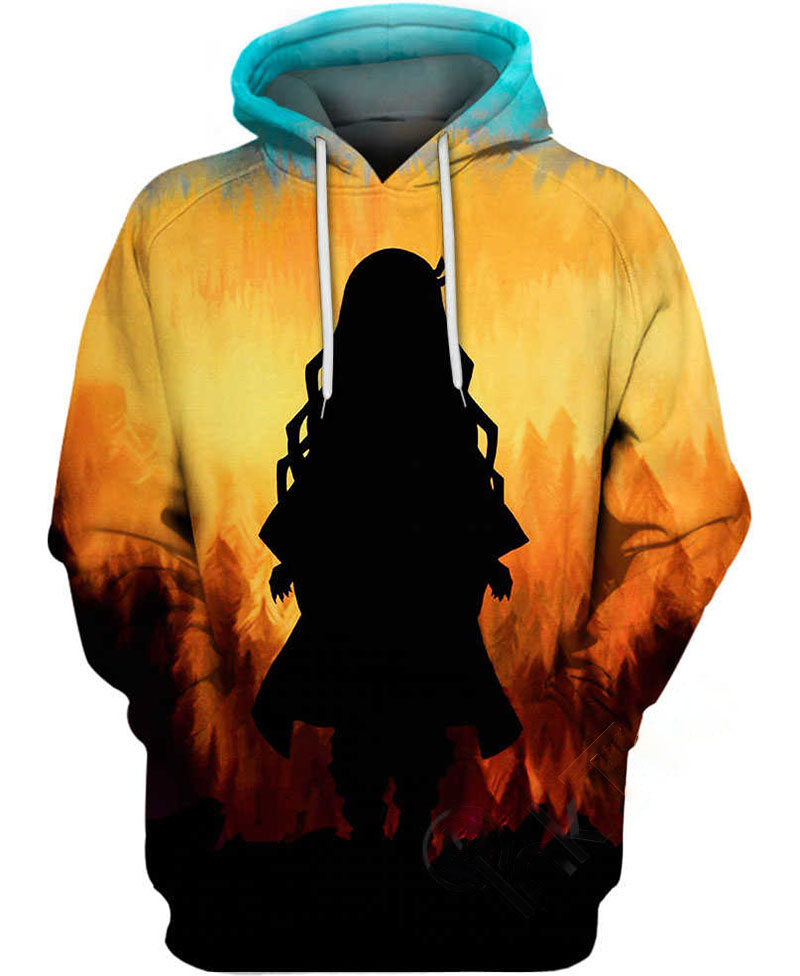 Nezuko Kamado Silhouette Hoodie 3D