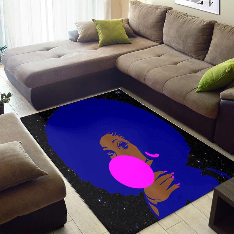 Nice African Cute Style Melanin Girl Carpet Inspired Home Rug