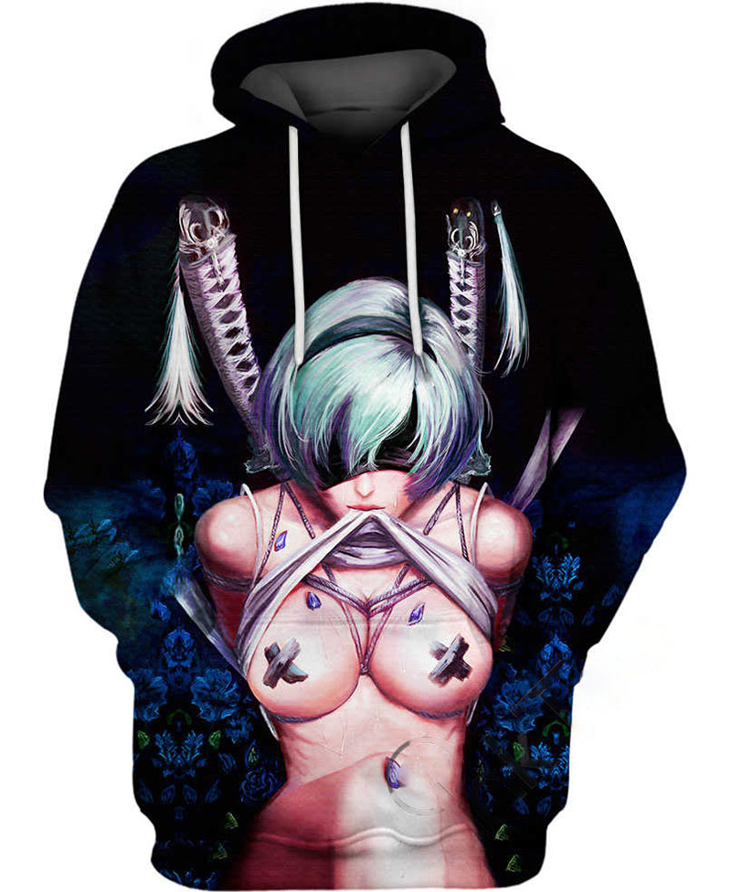 Nier Automata Ahegao Hoodie 3D