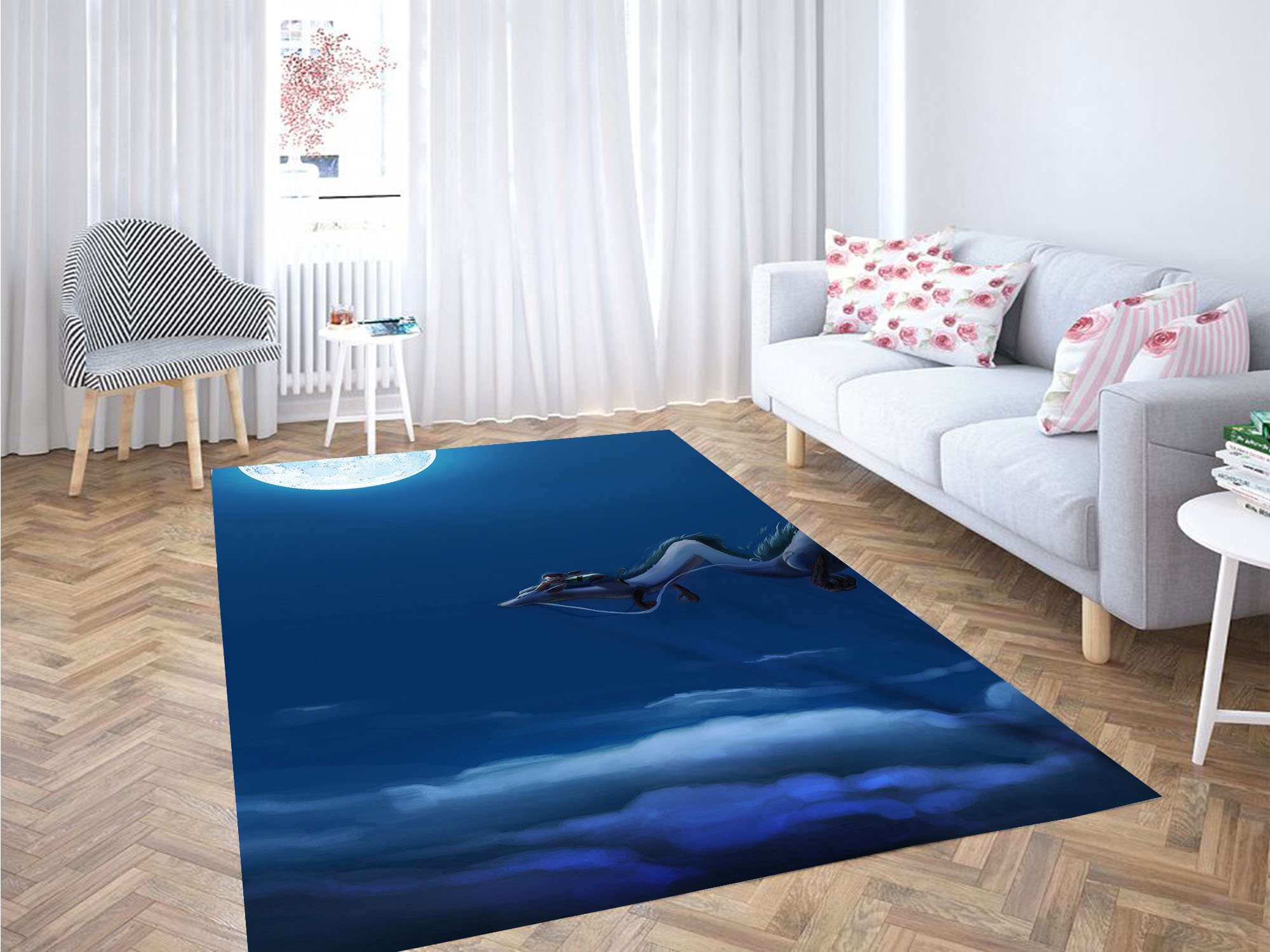 Night Riding With Haku Carpet Rug