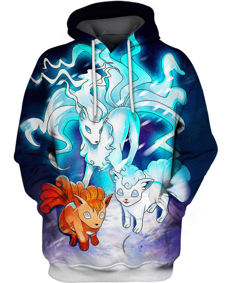 Ninetales And Vulpix Hoodie 3D