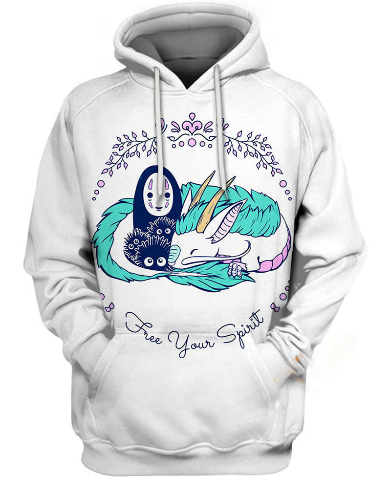 No Face And Dragon Haku Hoodie 3D