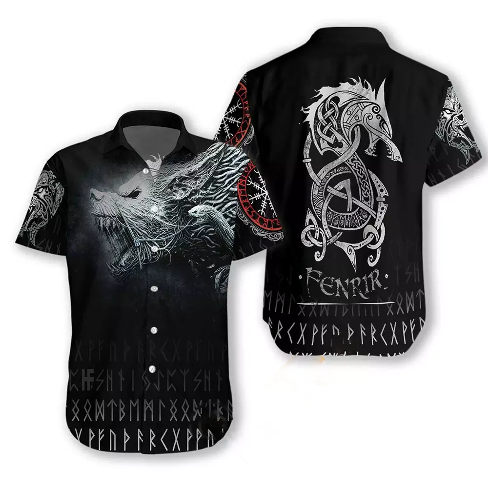 Norse Mythology Fenrir The Son Of Loki Hawaiian shirts