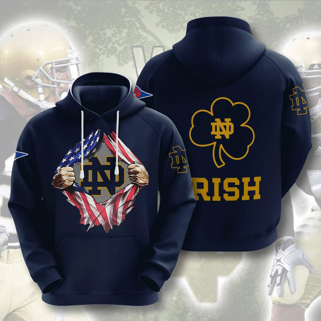 Notre Dame Fighting Irish Custom Hoodie 3D