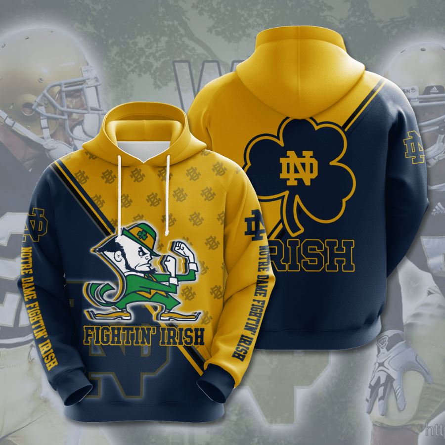 Notre Dame Fighting Irish Custom Hoodie 3D