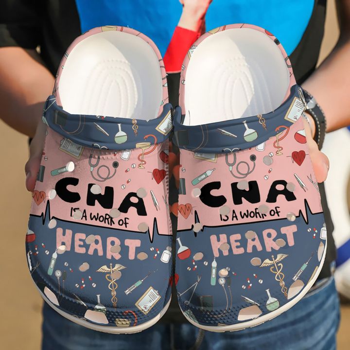Nurse Cna A Work Of Heart Crocs Clog Shoes