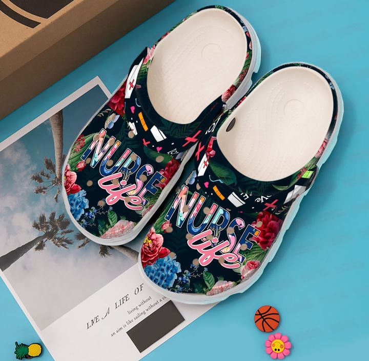 Nurse Floral Life Crocs Clog Shoes