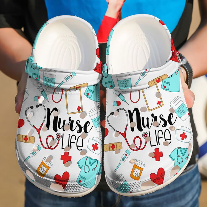 Nurse Life Watercolor Crocs Clog Shoes