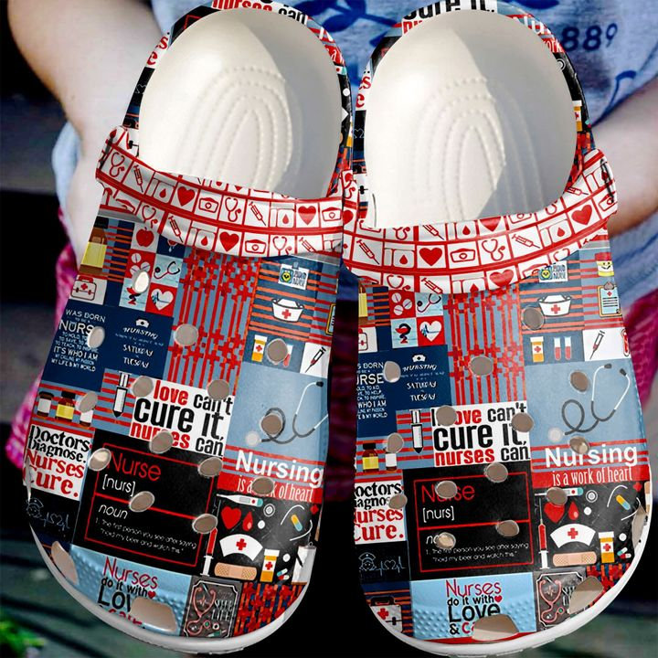 Nurse Pattern Crocs Clog Shoes