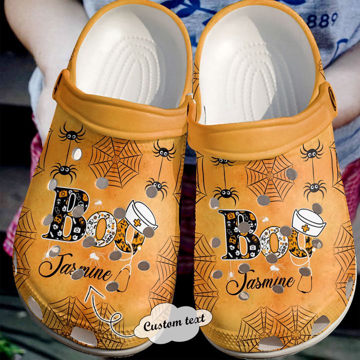 Nurse Personalized Boo Crocs Clog Shoes