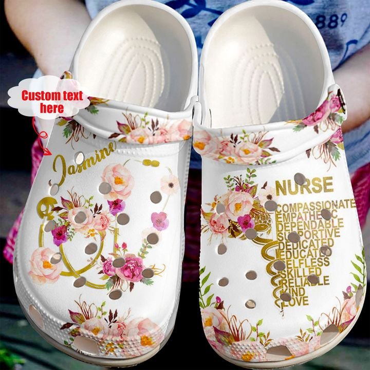 Nurse Personalized Floral Crocs Clog Shoes