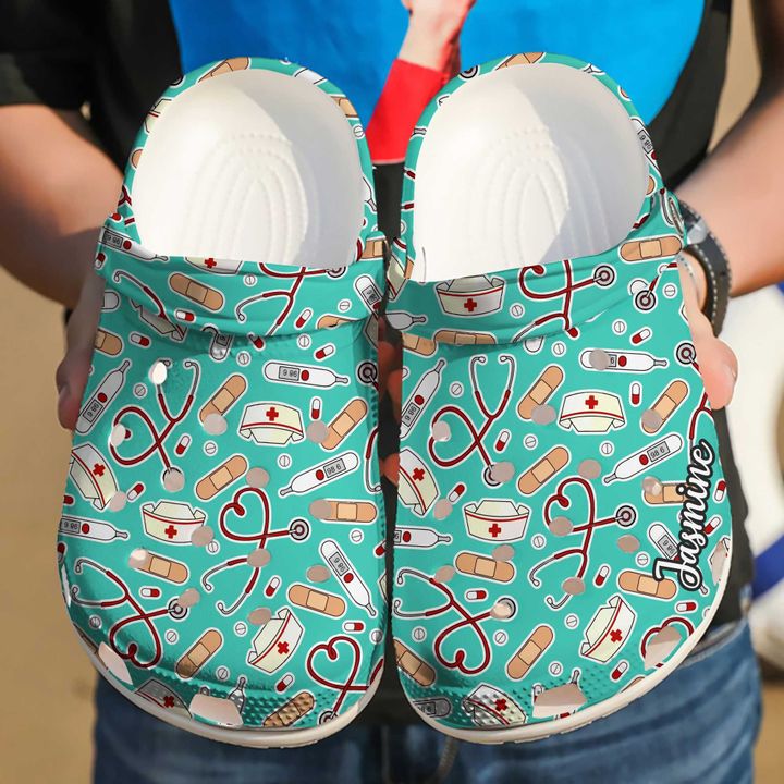 Nurse Personalized Medical Patterns Crocs Clog Shoes