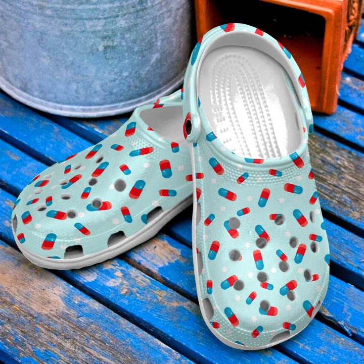 Nurse Pill Pattern Crocs Clog Shoes