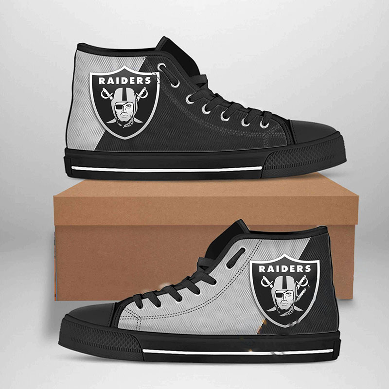 Oakland Raiders Nfl Football High Top Shoes