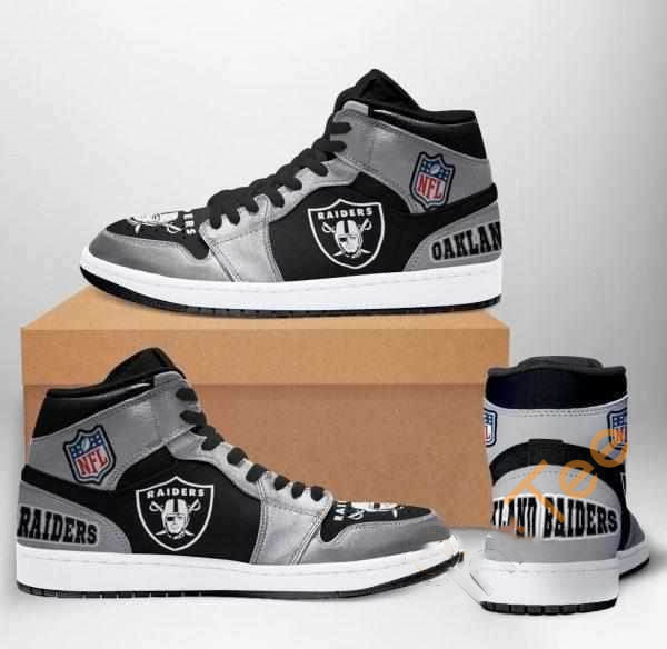 Oakland Raiders Nfl Football Custom Air Jordan Shoes