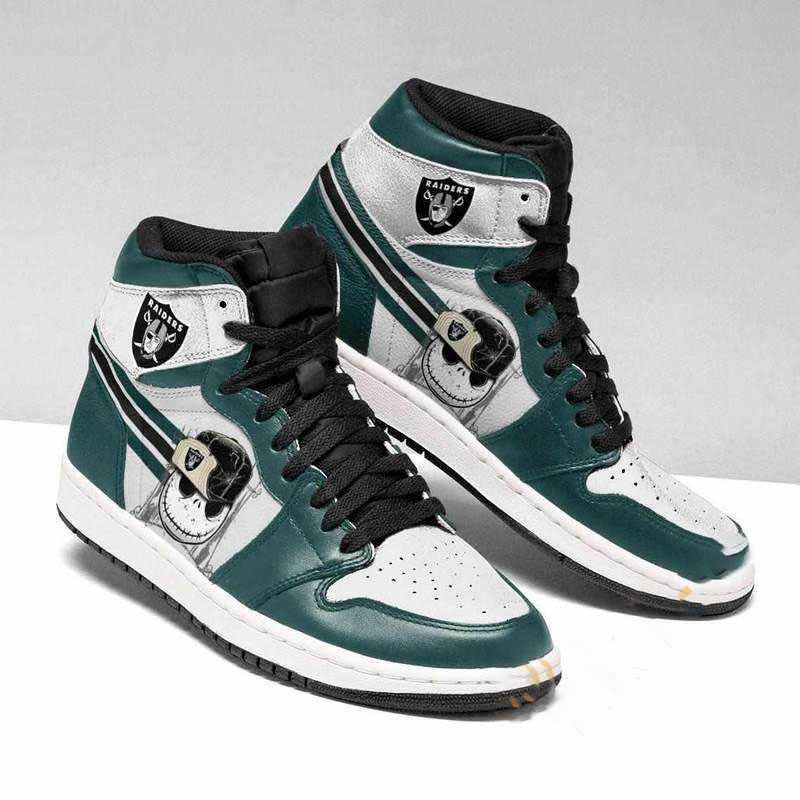 Oakland Raiders Nfl Football Jack Skellington Custom Air Jordan Shoes