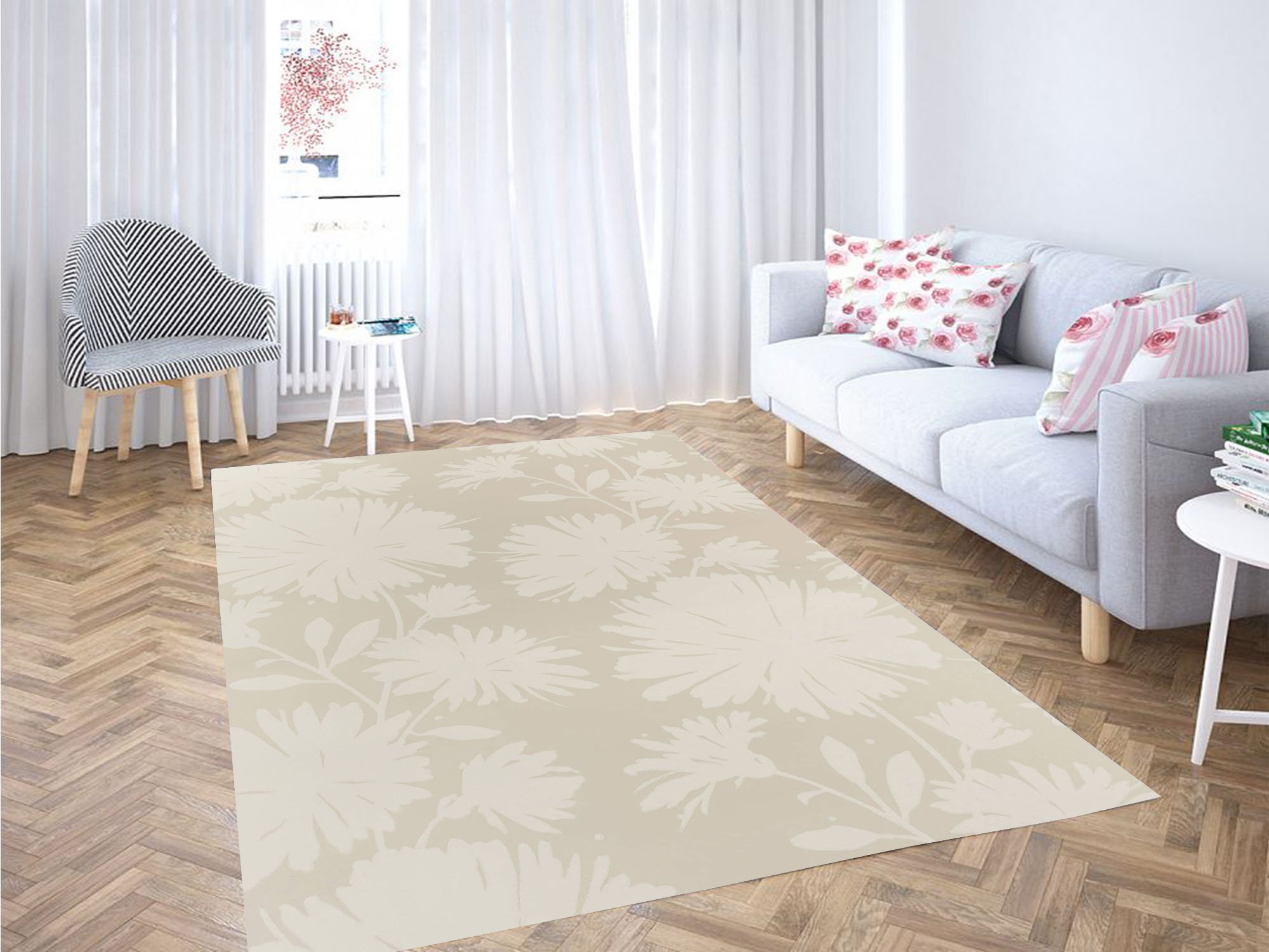 Off White Circle Carpet Rug