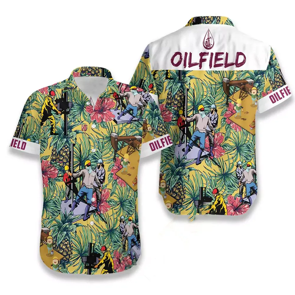 Oilfield Pineapple Seamless Pattern Hawaiian shirts