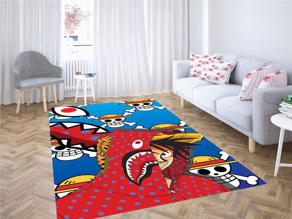 One Piece Luffy Bape Living Room Modern Carpet Rug