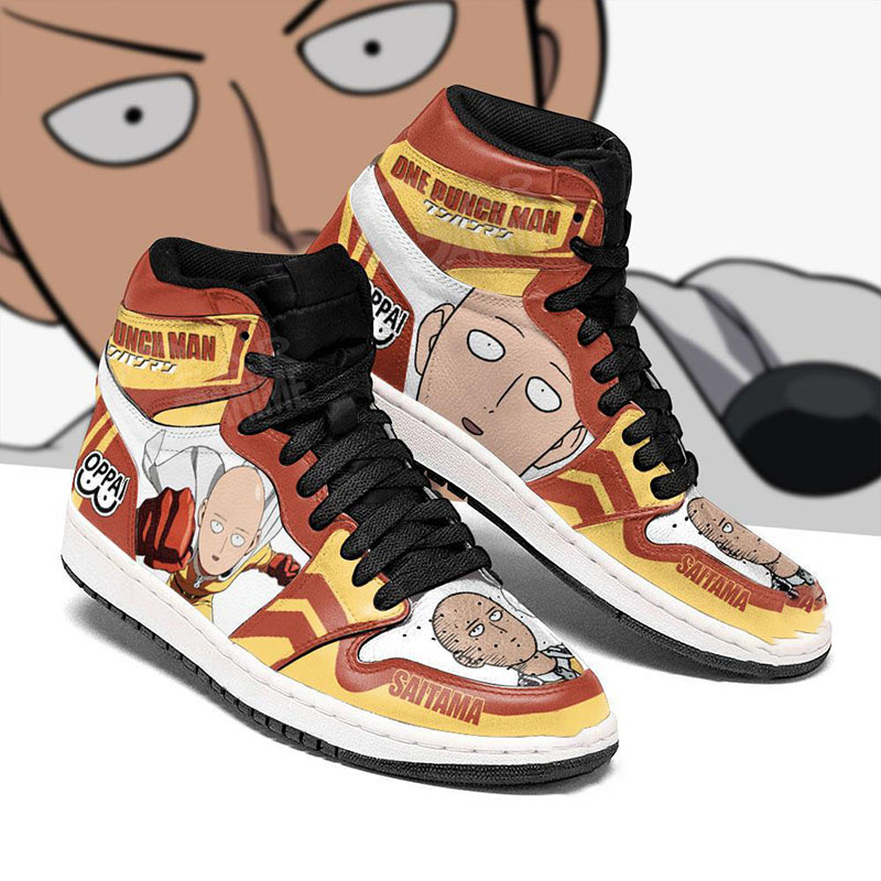 One Punch Man Sneakers Saitama Funny Face Custom Air Jordan Shoes