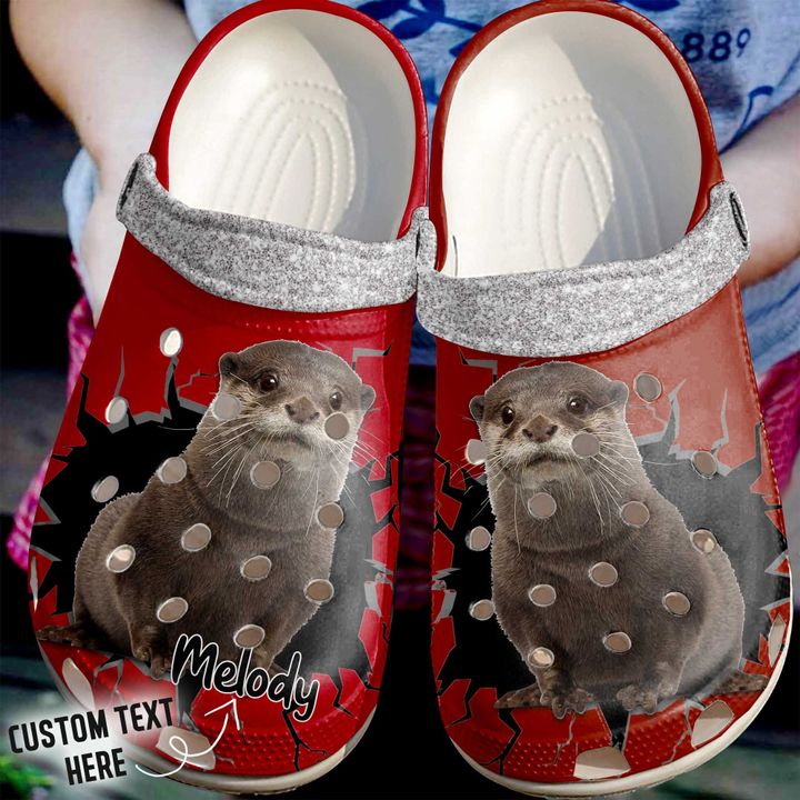 Otter Personalized Crack Wall Crocs Clog Shoes