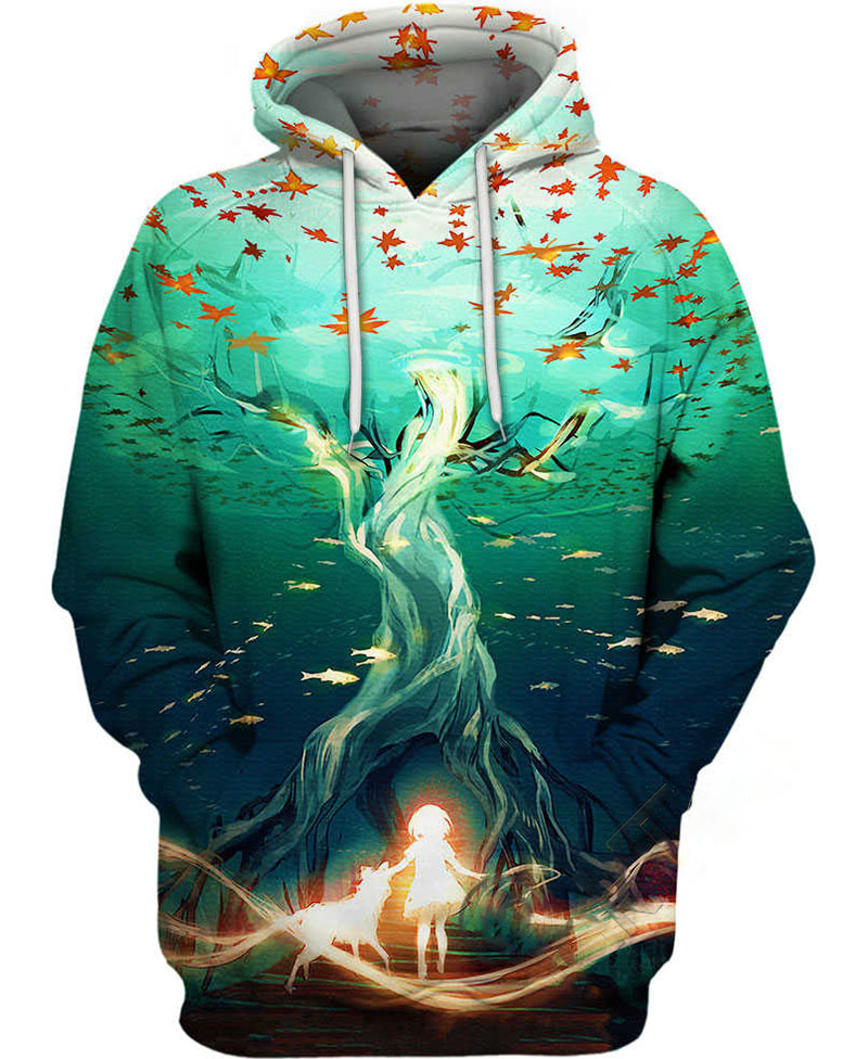 Over And Under Anime Girl Hoodie 3D