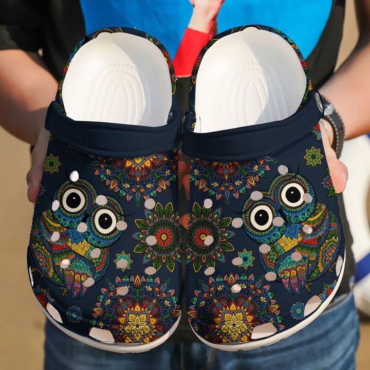 Owl Hippie Crocs Clog Shoes