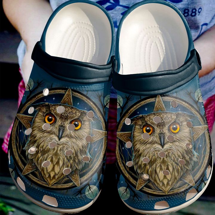 Owl Night Crocs Clog Shoes